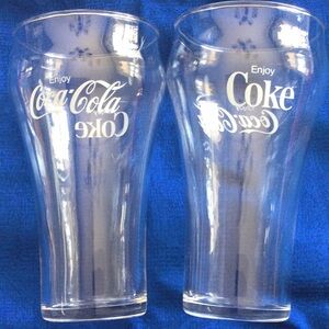 Set of four 1970’s Coca-Cola clear glass 16 oz glasses